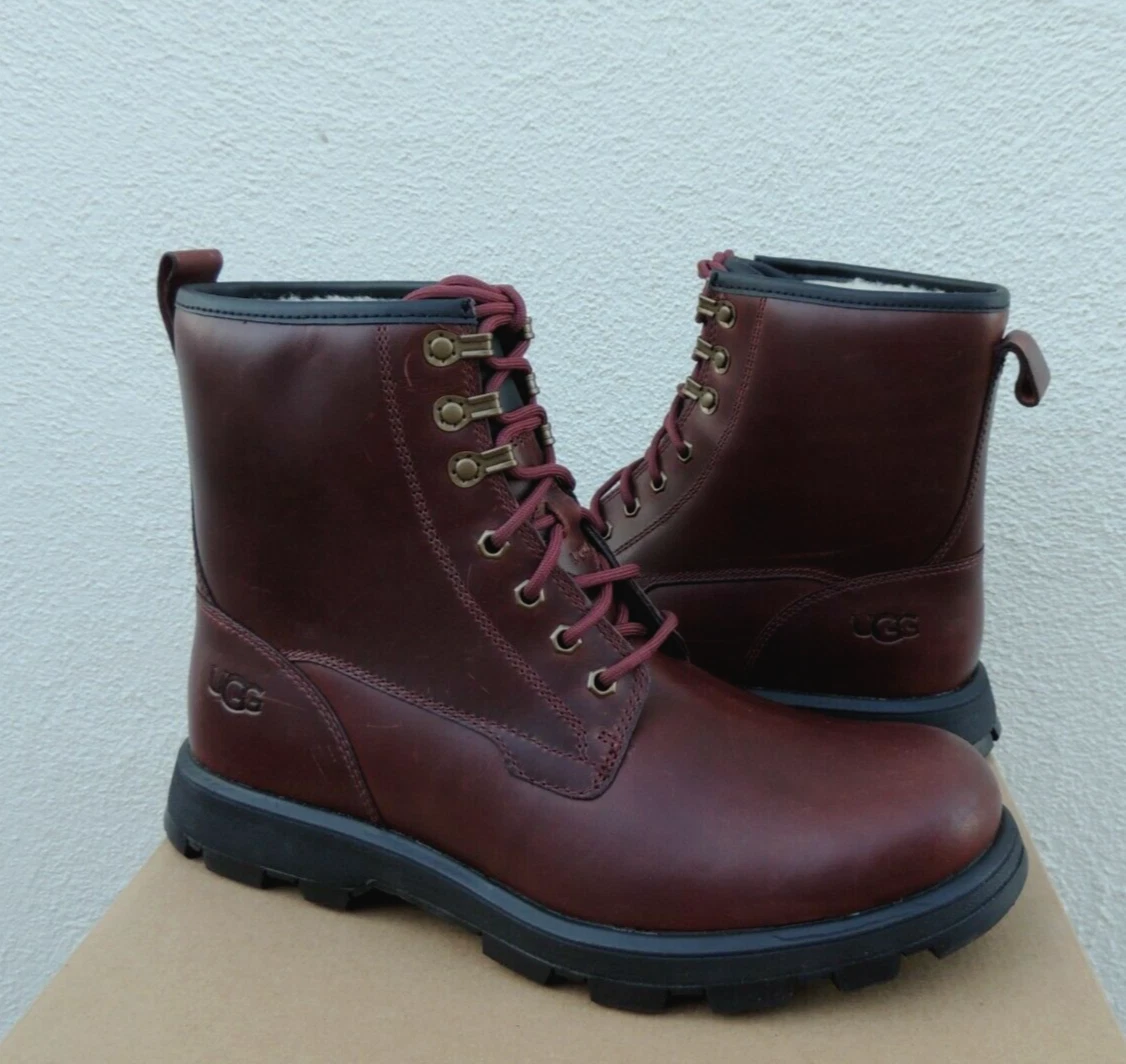 UGG KIRKSON CORDOVAN WATERPROOF LEATHER/ SHEEPWOOL BOOTS, MEN US 12/ EUR 45 ~NEW