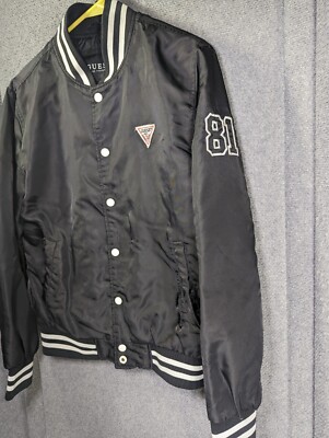 Guess USA ジャケット GUESS USA logo-plaque zip-up Jacket | Black | FARFETCH