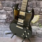 Free shipping, black 6-string Sg cross electric guitar with chrome hardware