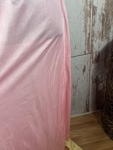 Vintage Women's Med Pink Lingerie Nightgown Nylon Long 80s Puff Sleeve Peasant - Picture 4 of 8