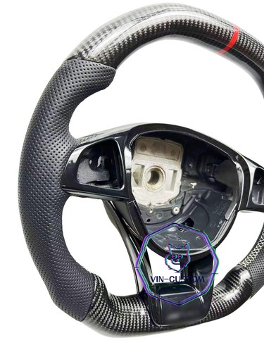 CARBON FIBER STEERING WHEEL FOR Mercedes Benz CLA/C/E/GLC/GLE/ W117/W205/ W213 - Picture 3 of 5
