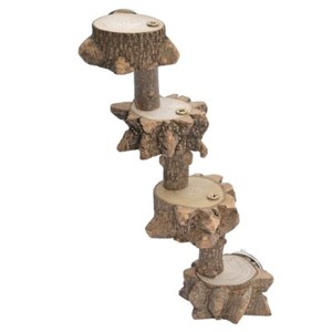 StaX1 Bird Platform Perch Playground for Budgie Parakeet Cage Natural Wood Play