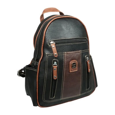 CHARM & SHAPE Cityrucksack Damen Rucksack Stadtrucksack kleiner Tagesrucksack Schwarz 2 Fächer