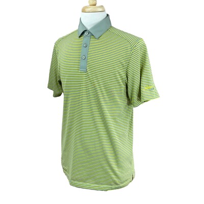 Callaway Men's Yankee Trace GC Logo Gray Yellow Stripe Golf Polo Shirt Medium