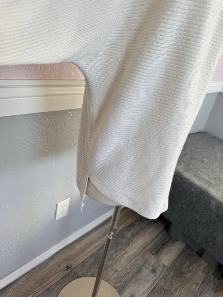 Pulôver suéter feminino Chelsea violeta bege creme malha pequena mistura de lã - Imagem 4 de 4