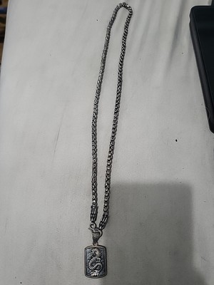 NEW BALI COUTURE STERLING SILVER DRAGON PENDANT WITH CHAIN