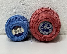 DMC Size 20 Cotton Crochet Thread Rose Cecelia Blue Cordonnet Special Vintage
