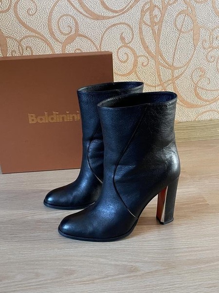 Women Baldinini Ankle Boots Black Leather 39