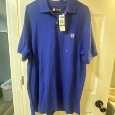Chaps Men's Blue Short Sleeve Collared Polo Shirt Large NWT