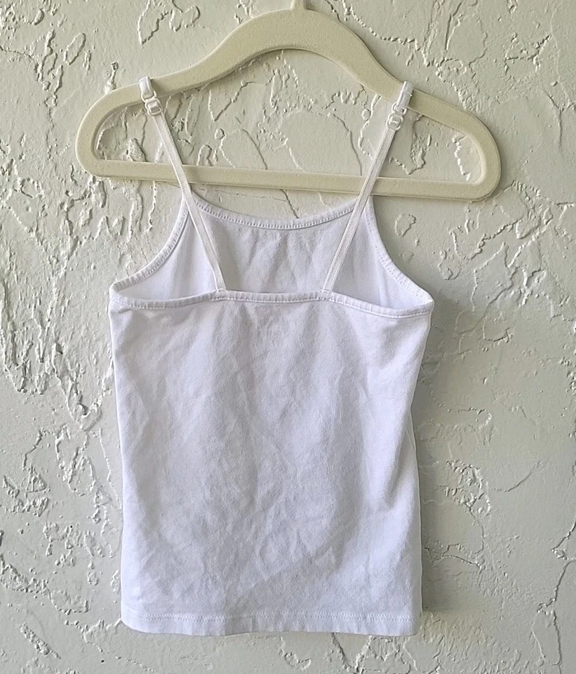 Childrens Place Tank Undershirt Girl XS 4 Fitted White Camisole Adjustable Strap - Image 2 of 4