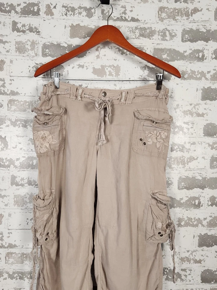 Pantalones cargo cortos DA-NANG excedentes talla 32 beige utilitarios años 90 Y2K Foto 2 de 4