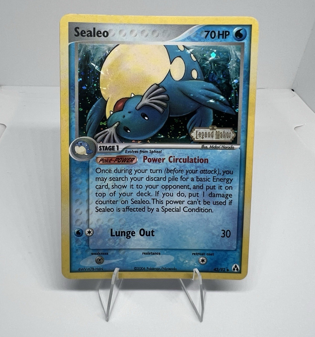 Pokémon TCG Sealeo 43/92 Legend Maker Reverse Holo Uncommon Stage 1 HP70 English