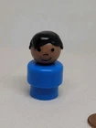 Vintage Fisher Price little people blue African American boy black hair
