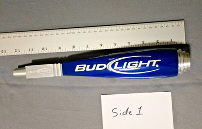 BUD LIGHT Beer Tap Handle , Blue , 12'' X 2.5 '' Aluminium Cap & Base Square Style