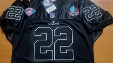 NEW TAG! RARE! Dallas Cowboys #22 C Emmitt Smith Stitched Dual Patch Jersey Mens