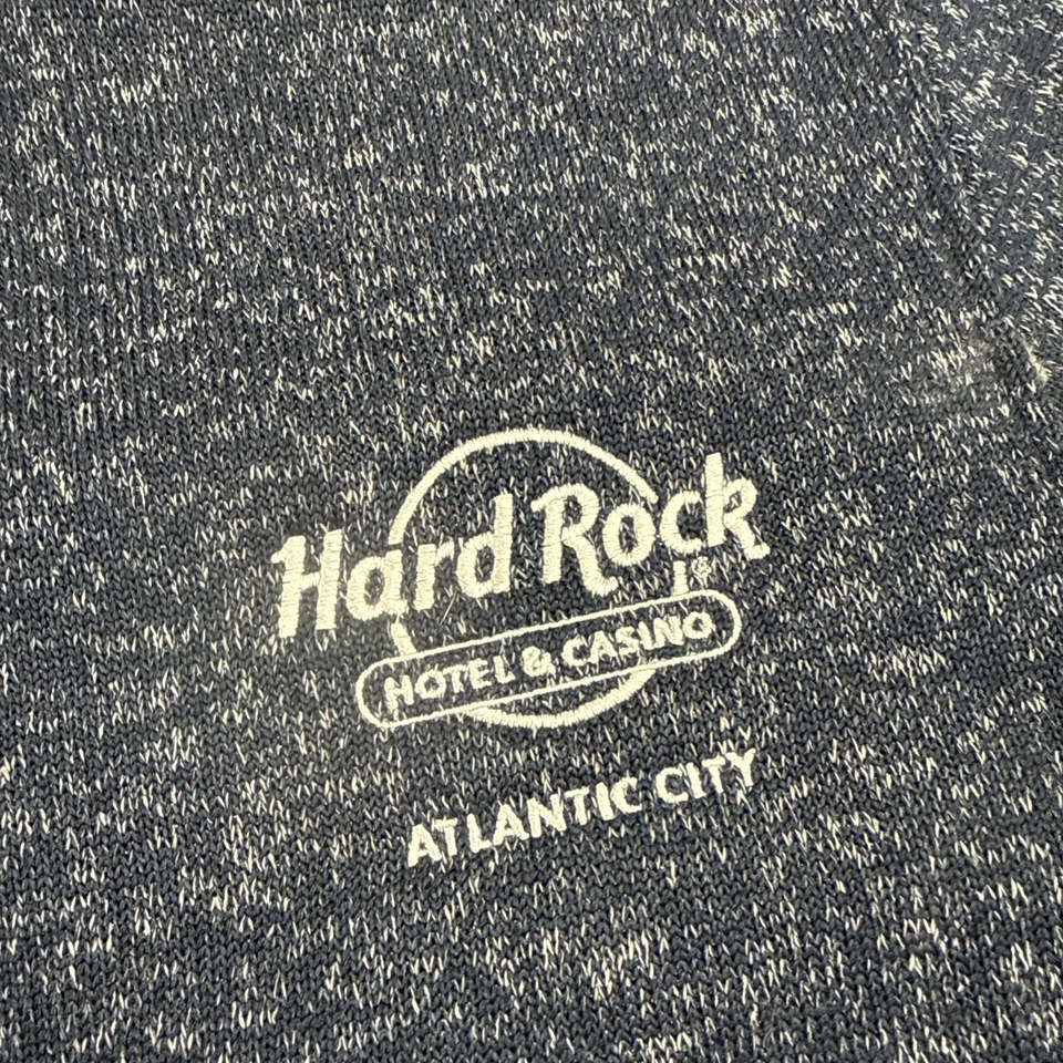 Hard Rock Hotel & Casino Atlantic City Knit Full Zip Fleece Jacket Mens L Blue - Image 4 of 4
