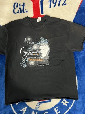 Black Short Sleeve Graphic T-Shirt Albert Einstein Quote Adult X-Large