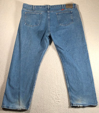 Wrangler Premium Men's Blue Jeans Relaxed Straight Medium Wash 100 Cotton 44x30