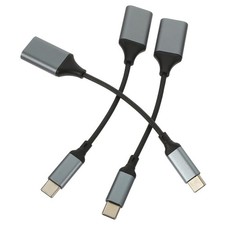 3Pcs USB 3.0 to USB C Durable Adapter Sync Transfer Cable Black