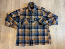 Vintage Pendleton Long Sleeve Button Up Wool Board Shirt Plaid Mens Large