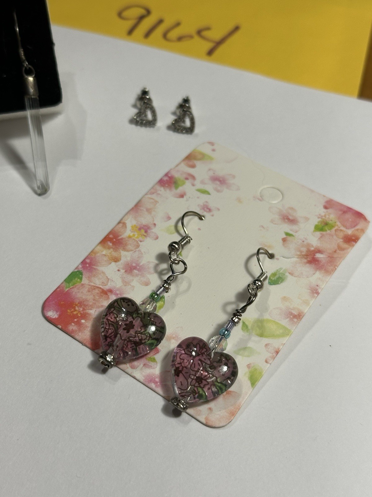 Heart Studs Dangle Earrings 3 Sets Bundle Fashion… - image 2