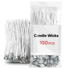 100PCS Candle Wicks for Candle Making - MAQIHAN mechas para velas 6 Inch Whit...