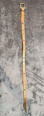 Two Blondes Belt Womens Brown Silver Multicolored Rhinestones 41.5 Inches