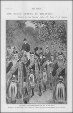 1901 SCOTLAND Balmoral Highlanders Escorting King to the Castle (31)