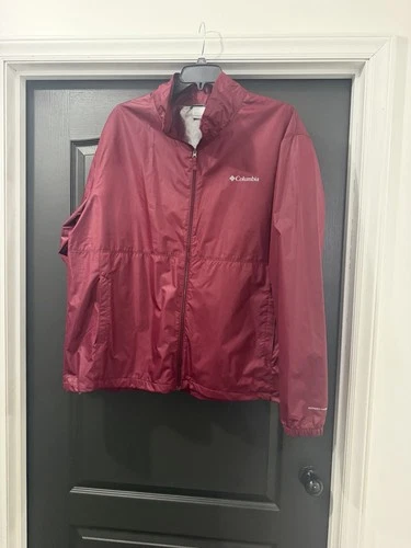 Columbia Men's Hooded Windbreaker Jacket 2XL EUC Maroon Full Zip - product listing photo