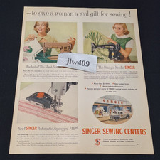 1955 SINGER SEWING MACHINE Print Ad Magazine Ad 10"x13"