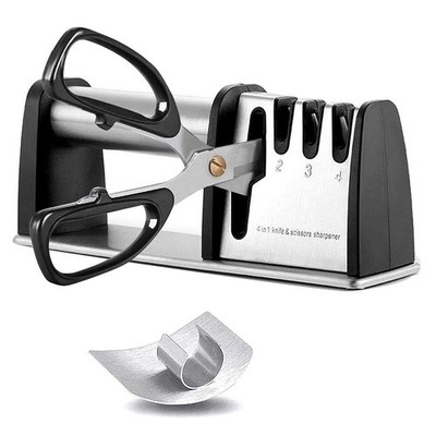 4-in-1 Manual Knife Sharpener - 4-Stage System for Knives  Scissors