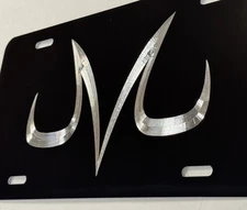 Engraved Majin Symbol Diamond Etched Aluminum Vanity License Plate Car Tag