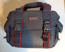 Commander Black Red Padded Adjustable Strap Dividers Large DSLR Camera Bag NEW