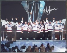 *Mike Eruzione Signed 8x10 Photo 1980 Miracle on Ice Team 2002 Olympics
