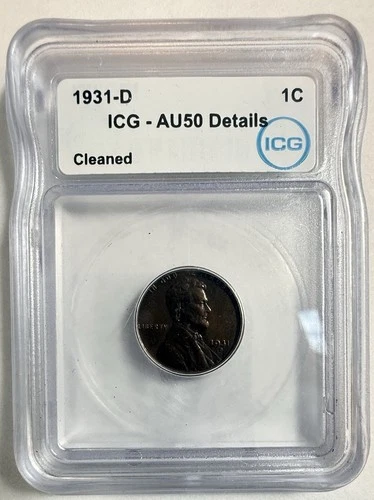 1931-D Lincoln Cent - ICG AU50 Details - Just Graded / New Holder