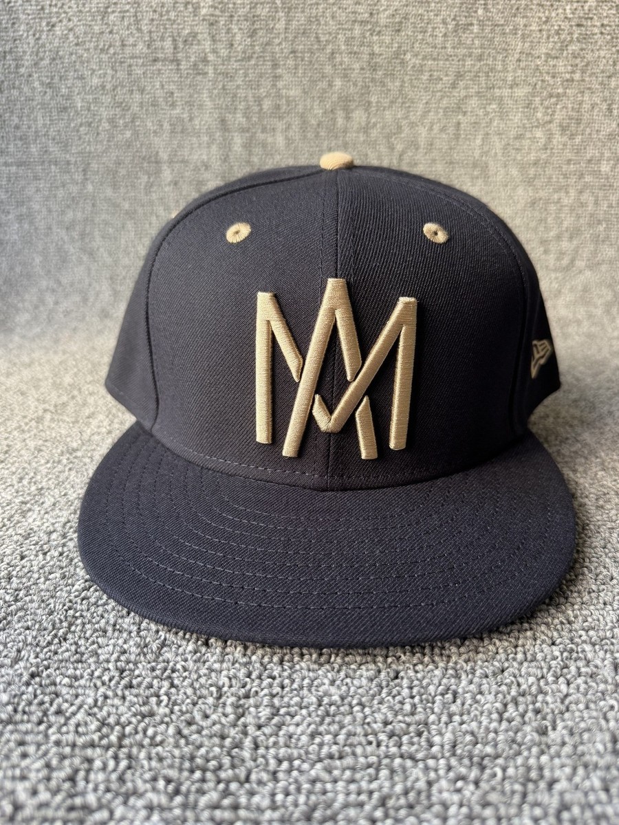 New Era Monogram Fitted Flat Brim Black Tan 7 3 8 Streetwear Hat