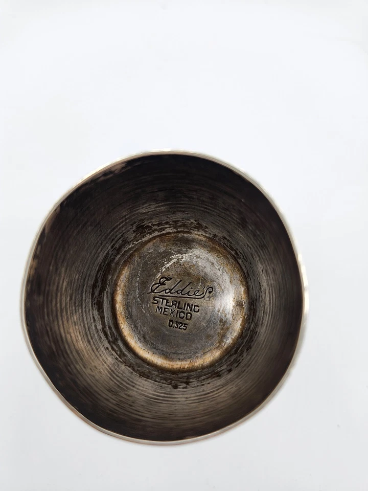 Jigger doble vintage de mediados de siglo Eddie's de México de ley 925 Foto 3 de 4