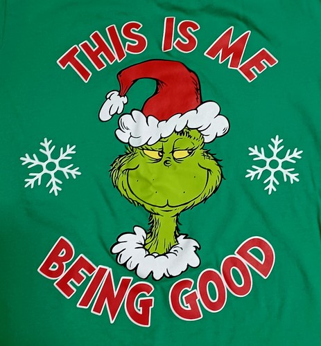 Grinch Being Good, Boys Crew Neck Short Sleeve T-Shirt Size L/G 10/12 - Picture 2 of 2