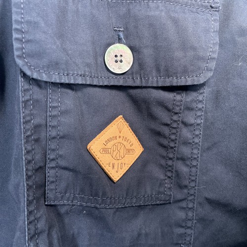 Paul Smith Overshirt Mens L Navy Blue Jacket Utility Chore Worker Field Light - Picture 4 of 12