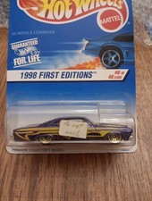 1998 Hot Wheels 635 First Editions 8/48 '65 IMPALA LOWRIDER Purple wGold LaceSp
