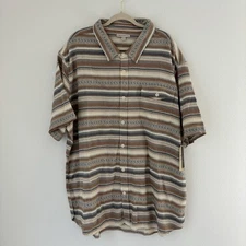 NEW $64 Frye And Co Shirt Men's 3XLT Beige Southwestern Aztec Button Up Pocket