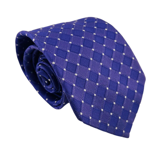 100% Silk Men’s Neck Tie LONG Purple Lavender White Geometric Arrow 61x3.5"