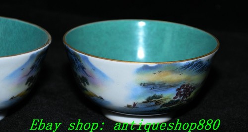 Paire de tasses à thé vente en gros tasse à thé eau porcelaine rose famille dynastie Qing 3,5 pouces