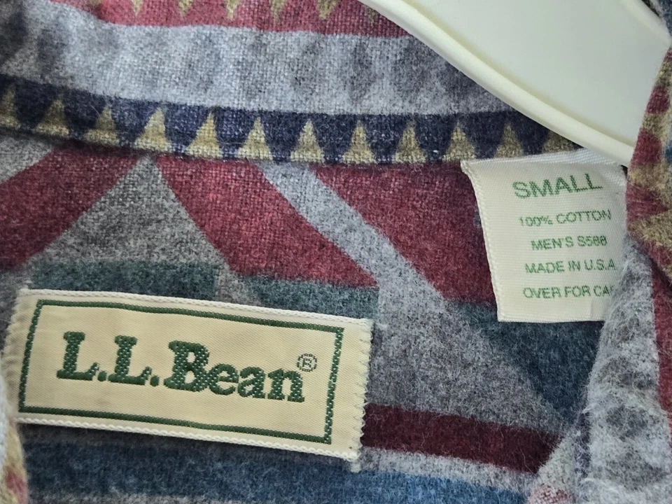 Vintage 90s LL Bean Aztec Navajo Southwestern Western Flannel Shirt Size Small - Image 3 of 3