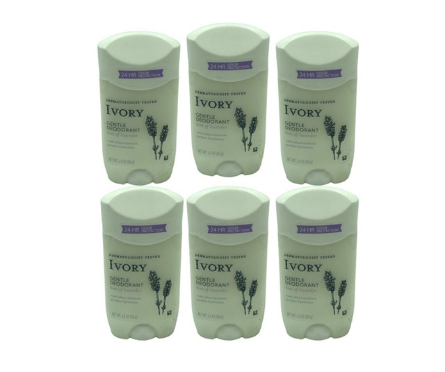 2x Ivory Gentle Deodorant Hint of Lavender Aluminum 2.4 Oz Each for