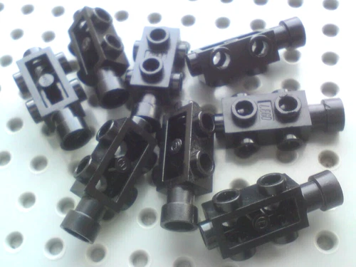 Lego Brick 1x2x⅔ with Studs on Sides and End Tube [4595] Black x8