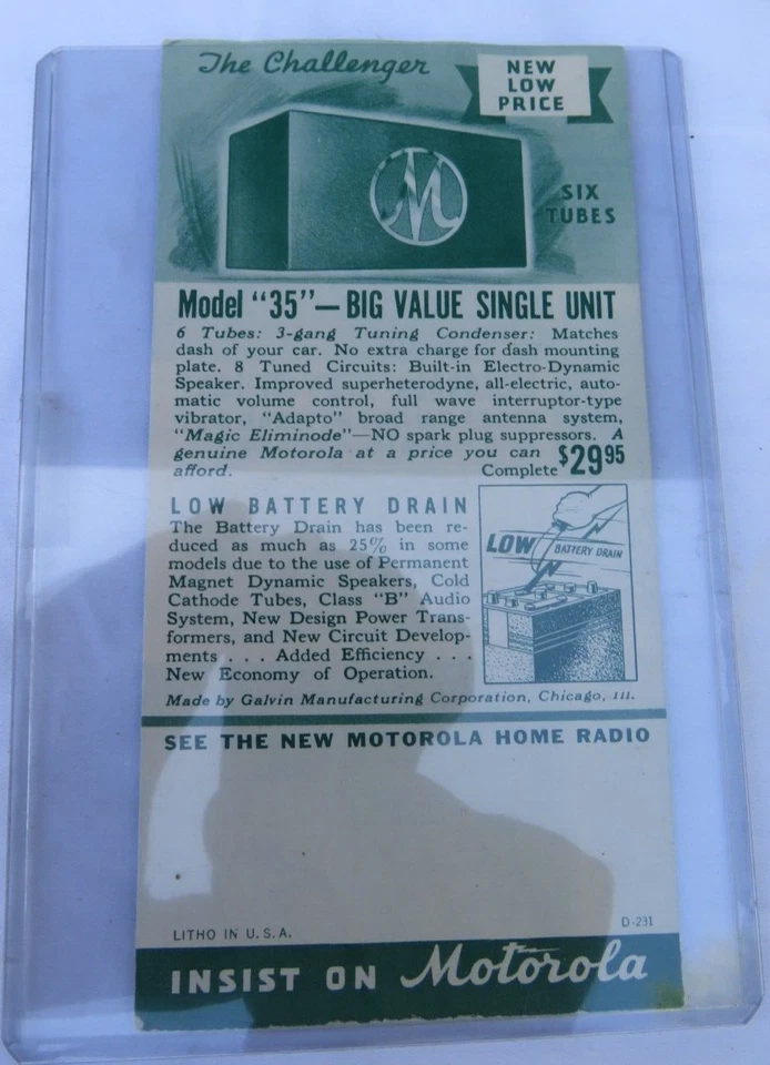 Antigo-Motorola Auto Rádio - Novo Acoustinador - Panfleto Publicitário Desdobrável- - Imagem 2 de 4