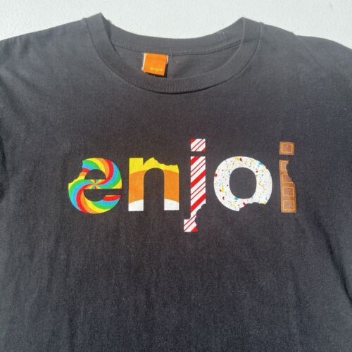 Vintage Enjoi Spell Out Shirt Size S Skate Tee Black Multi Color Graphic - Picture 2 of 7