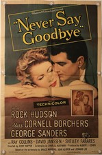 NEVER SAY GOODBYE Original One Sheet Movie Poster - 1956 - ROCK HUDSON