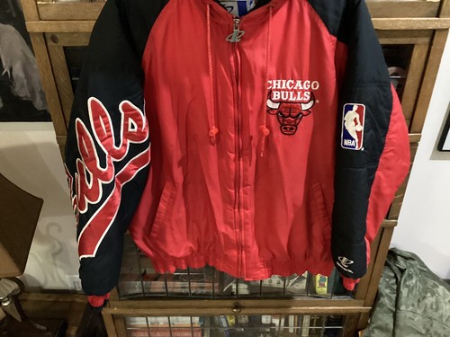 VTG 90’s Chicago Bulls LOGO ATHLETIC Full Zip LOGO SCRIPT Winter Jacket SZ XL - Picture 8 of 21